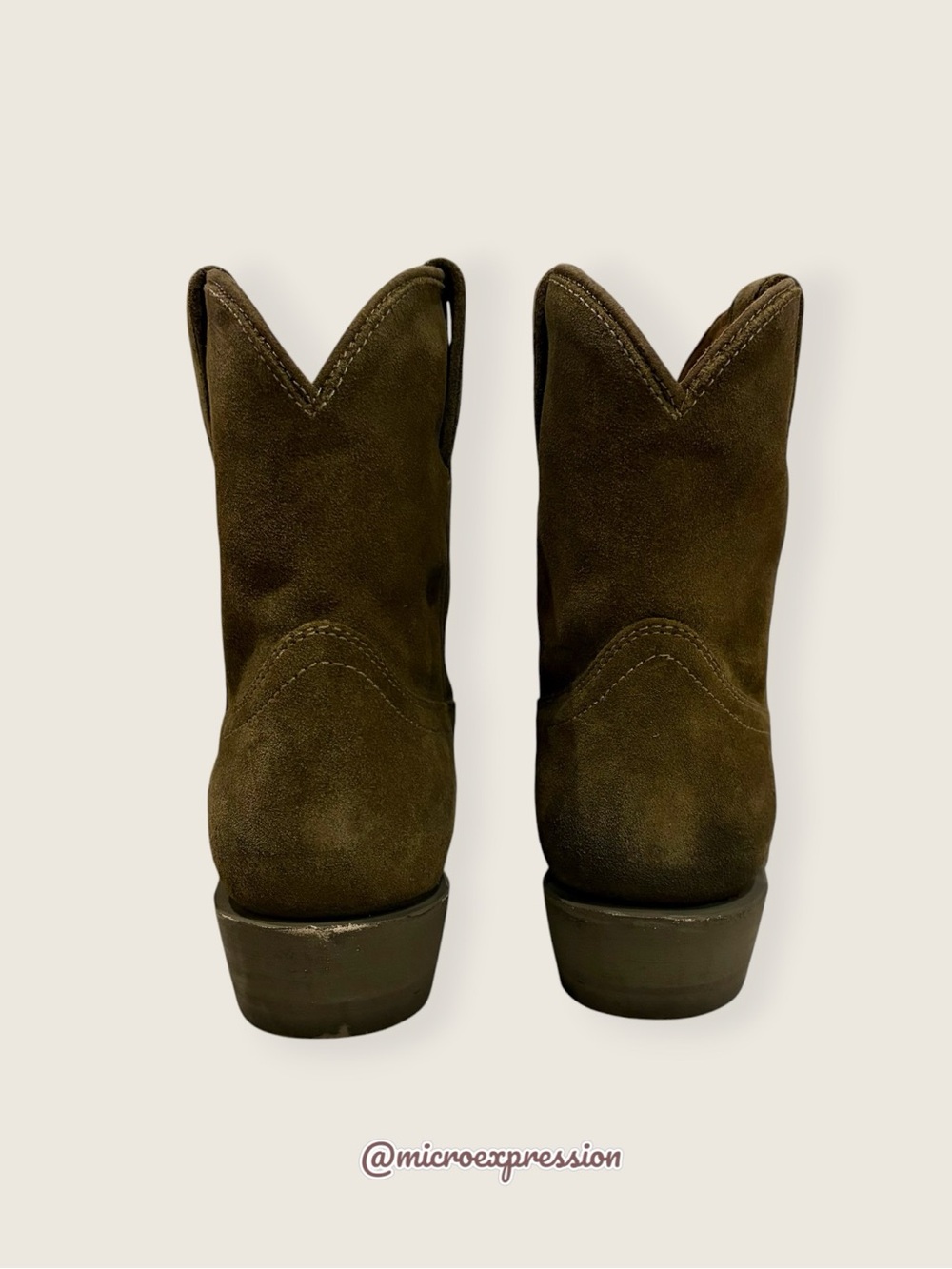 $379 Frye Billy Pull On Olive Green Western Southern Cowboy Short Boho AnkleBoot - Picture 9 of 12